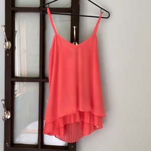 Coral colored WHBM chiffon tank